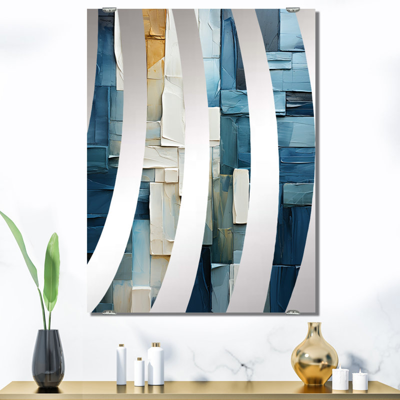 Rustin - Décoration murale miroir abstrait, 40 po x 30 po