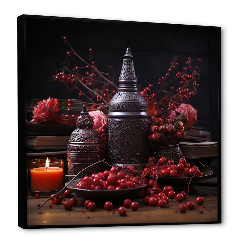 «Folk Religion Ancestral Offings I», reproduction sur toile, Cadre flottant noir, H 30 po x l 30 po x P 1 po