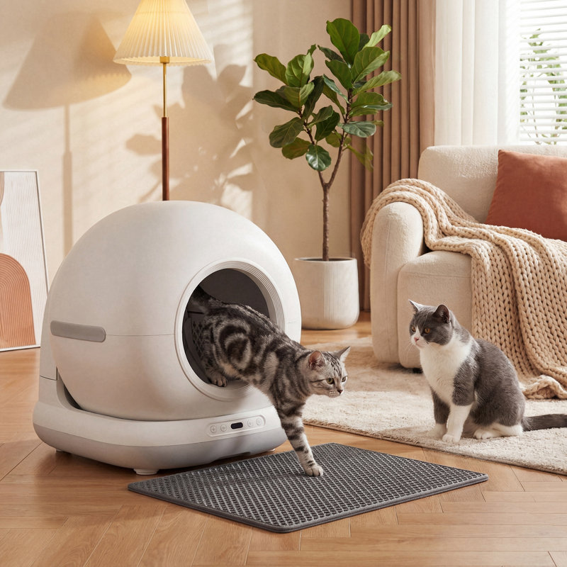 Polypropylene@@Plastic Self-Cleaning Litter Box