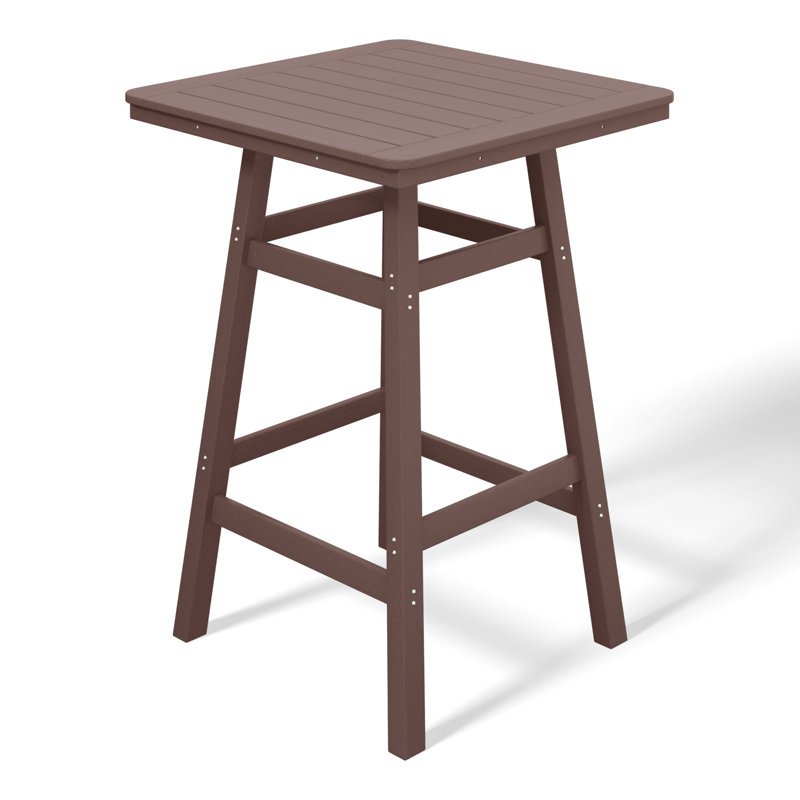 Trou de parasol de table de bar extérieur carré Laguna, l 30,7 po x P 30,7 po, Marron foncé