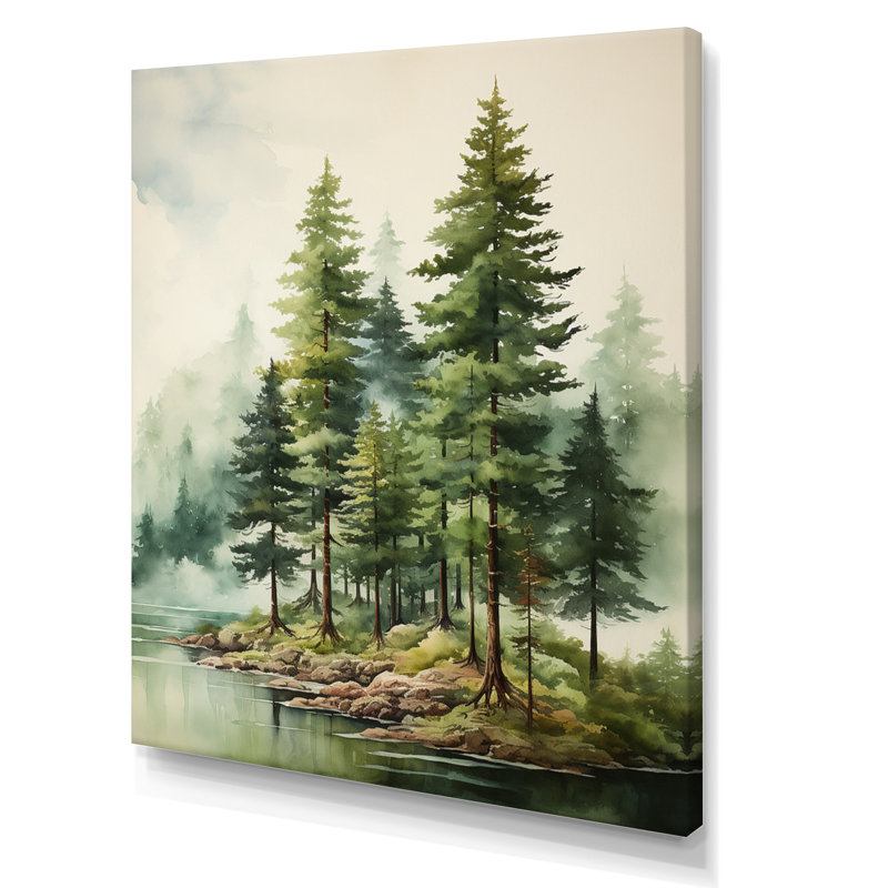 Arbre vert pin vert Eternal Guardians III - Pin, art mural, H 32 po x l 24 po x P 1 po