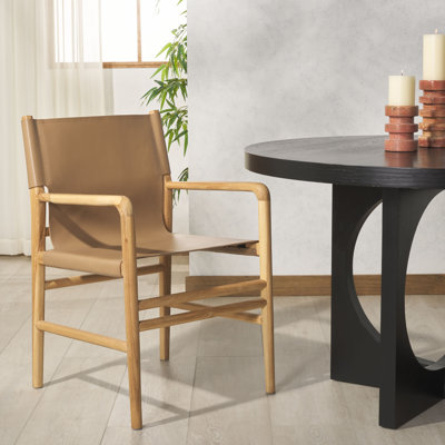 Cassaphina Leather Upholstered Arm Chair