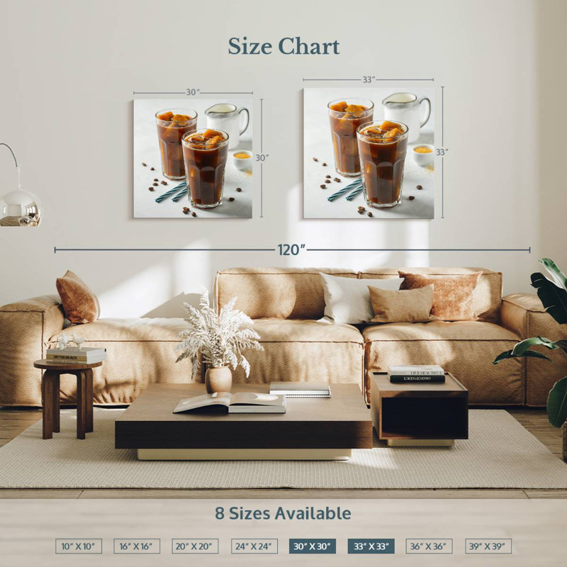 Yarlin Sweet Iced Coffee, 30" H x 30" W