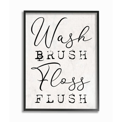«Wash Brush Floss Flush» par Daphne Polselli - reproduction d'art texturée