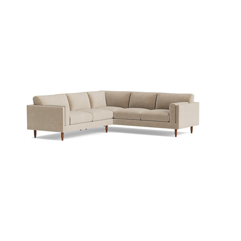 Skinny Fat Sectional, Right Hand Facing, Velvet - Beige