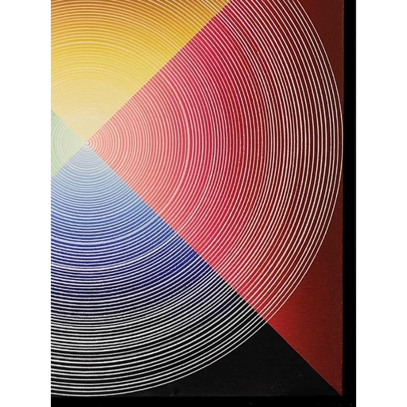Color Pyramid Vibration Acrylic Painting by Ghanshyam Gupta – 18" x 18" Abstract Geometric Canvas Art with Vibrant Quadrants for Modern Home Decor