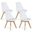 Set of 4 Modern Elegant Shell Upholstered Dining Chairs, Wooden Kitchen Chair-306710728