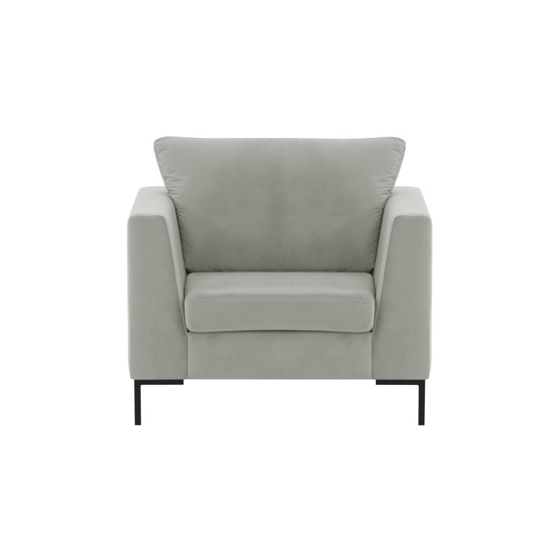 Holiday Velvet Armchair, Light Grey