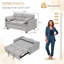 Causeuse modulaire avec lit escamotable 54,30 po Corduroy-1044410370