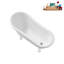 Baignoire de trempage en acrylique sur pieds 53 po avec bonde, pattes et plateau en bambou Streamline-72770254-76285535