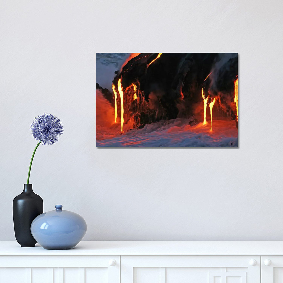 Kilauea Lava Flow Sea Entry, Big Island, Hawaii II by Martin Rietze - Wrapped Canvas Print