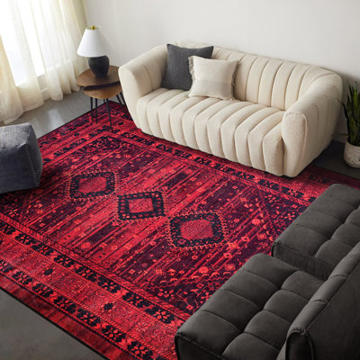 Oriental Cotton and Chenille Flatweave Area Rug