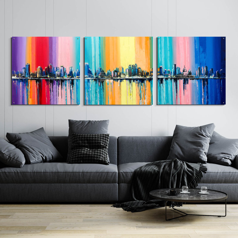 «Longest Day», art mural en verre acrylique «Longest Day» par Lana Tikonova, H 36 po x l 108 po