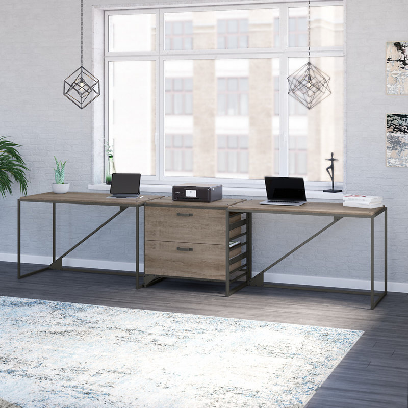 Bureau Kourtney, Gris / noir restauré