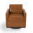 Modern Upholstered Light Brown Square Swivel Armchair with Matel Base (Set of 2)-881606306