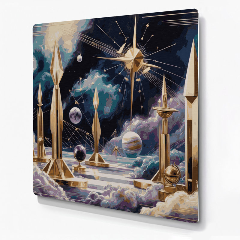 Art mural en métal mauve, H 144 po x l 144 po x P 0,05 po