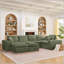 Canapé modulaire en forme de L de 107 po avec deux repose-pieds amovibles en forme de L pour le salon, canapé confortable avec coussins décoratifs et bricolage-2001425663