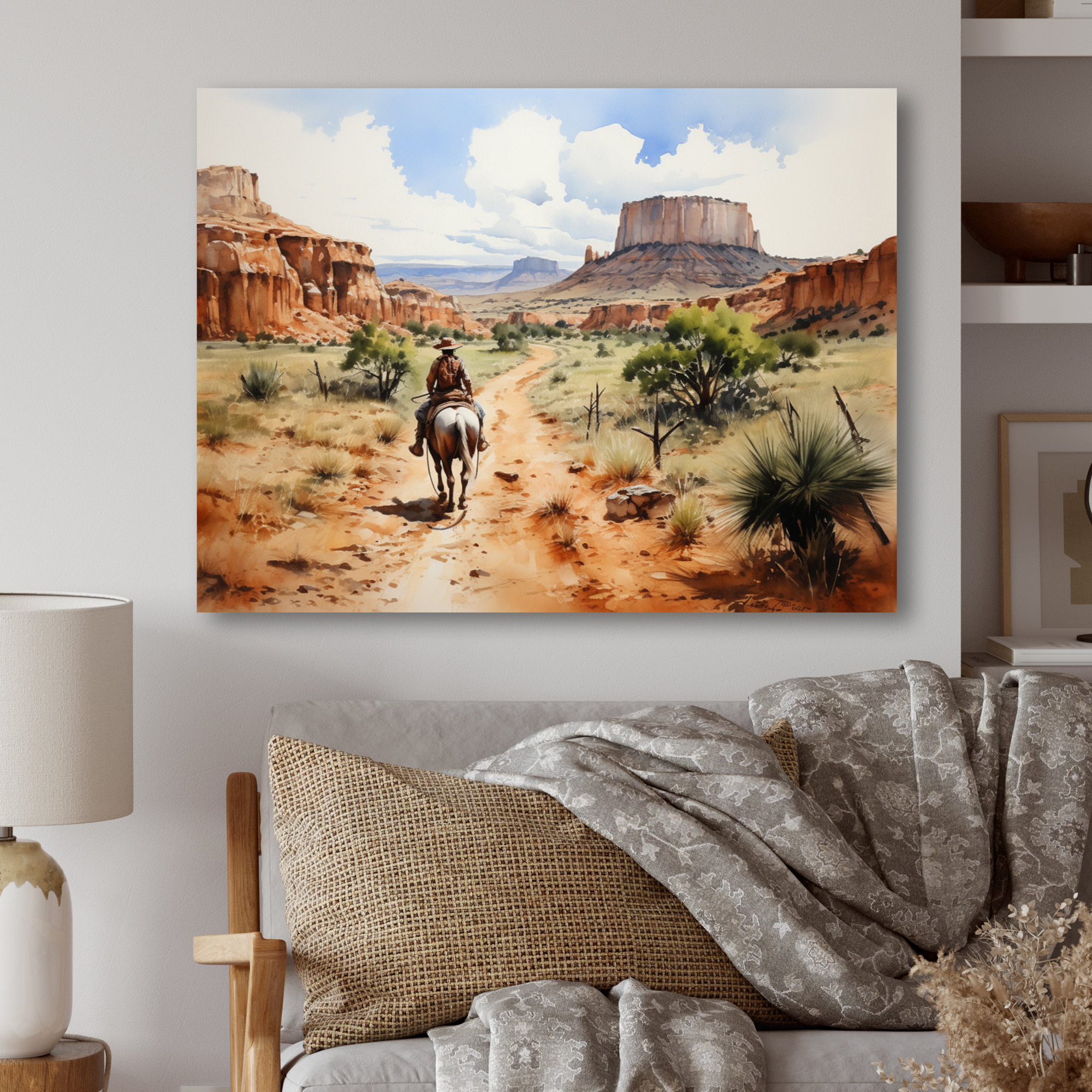 Union Rustic Cowboy Dusty Trails I - Cowboys Metal Wall Art | Wayfair