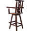 Tabouret de bar 360 pivotant rustique de couleur brune - Fabrication en bois de sapin, ergonomique pour la salle à manger, bistro, café avec bois design, espace confortable, pub