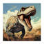 Velociraptor Desert Sunset Canvas, design par Creative Studio-130636452