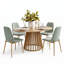 Ensemble de table de salle à manger pour 4 personnes avec table ovale extensible et 4 chaises de salle à manger rembourrées-1191692013