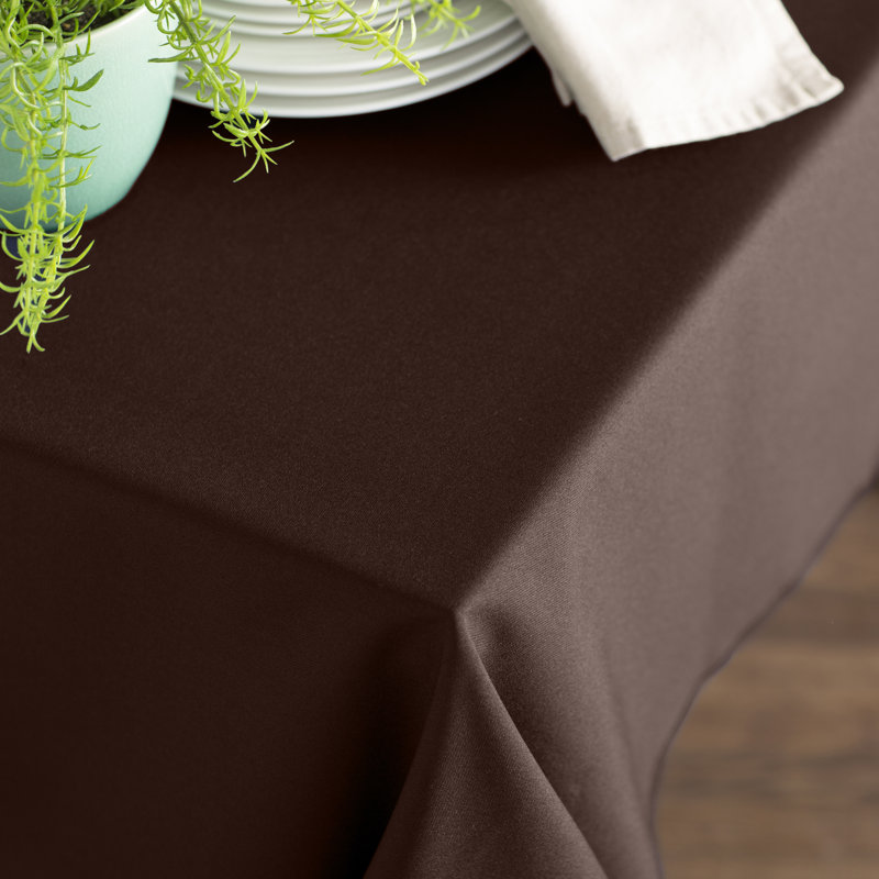 Rectangular Stain-Resistant Polyester Tablecloth - Basics by Wayfair™, Brown, 120" x 60"