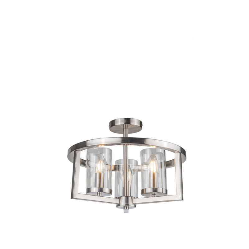Caidenn 3 - Light Chandelier Pendant, Satin Chrome