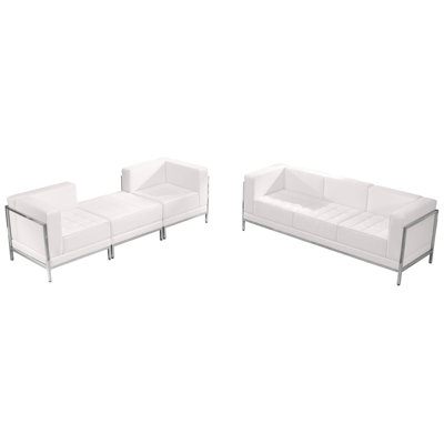 Hercules 4 Piece LeatherSoft Sofa & Lounge Chair Set with Taut Back and Seat