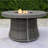Makida Round Aluminum Propane Smokeless Fire Pit Table with Hidden Fuel Tank