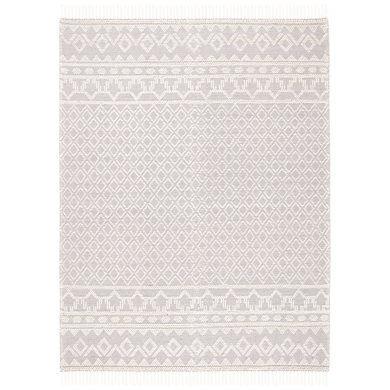 Mcguigan Natura Hand Loomed Wool/Cotton Southwestern Rug in Ivory/Gray, Rectangle 2'3" x 4'
