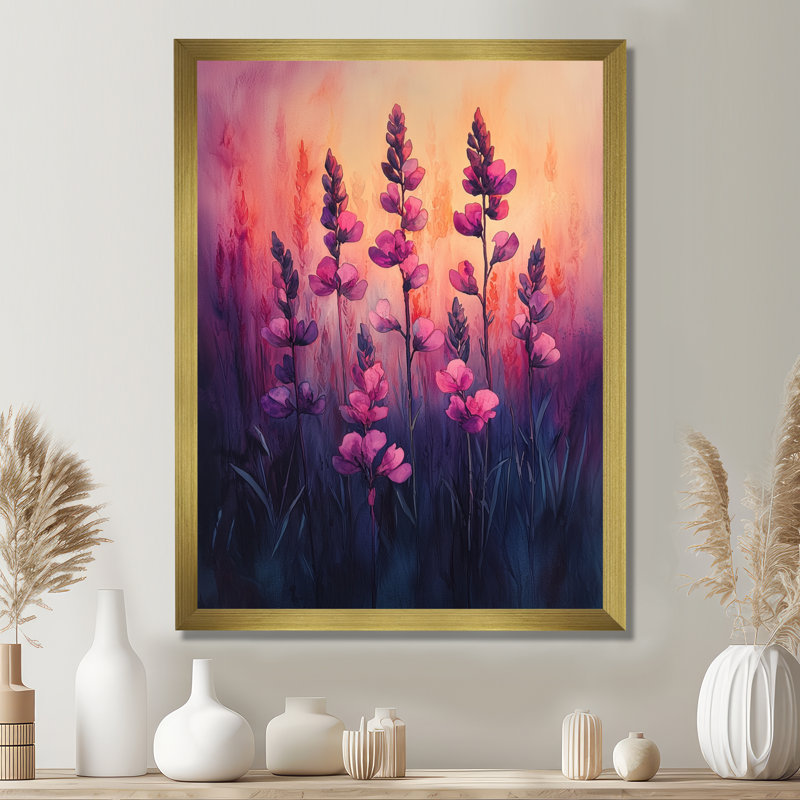 Bedwell - Floral Canvas Prints, H 20 po x l 12 po, Reproduction encadrée d'une seule photo, Doré
