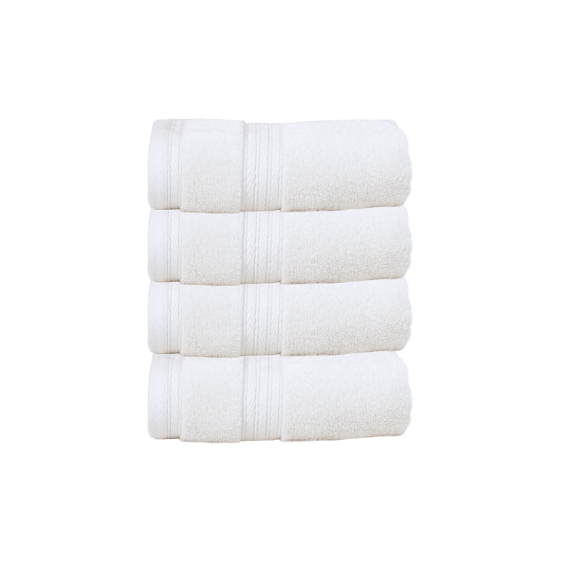 Elegance Essentials 550GSM 100% Cotton Zero Twist Super Absorbent Hand Towel (Set of 4) - 16"x24", Ivory