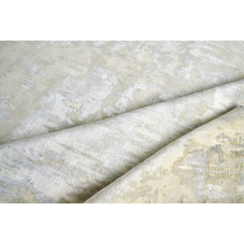 Murano Handmade Area Rug, Rectangle 6' x 9', Silver