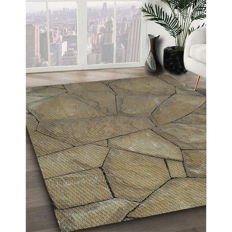 Tapis de zone brune à motifs, Rectangle 7 pi x 10 pi