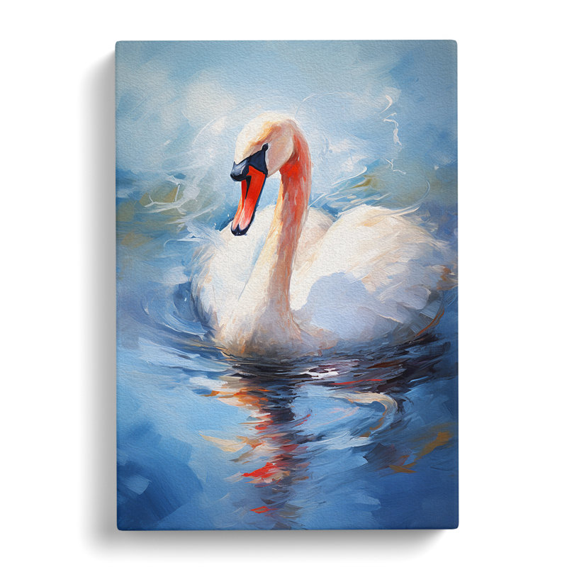 Swan Gestural No.2 - No Frame Print, 60cm H x 40cm W x 3cm D
