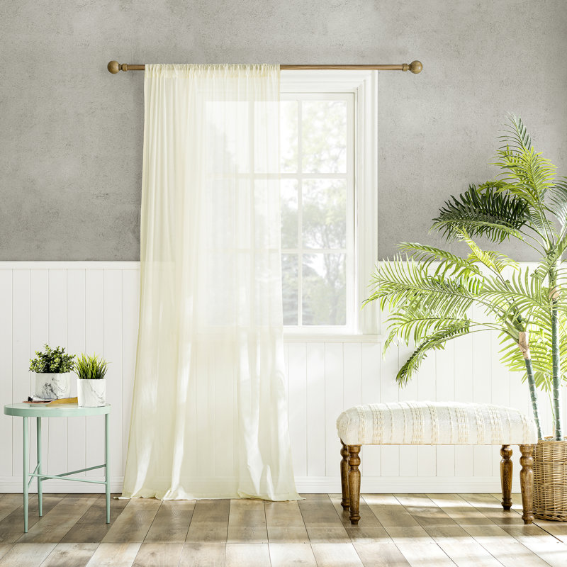 Rideau 100% coton avec passe-tringle - Basics by Wayfair ™, Ivoire, L 50 po x L 84 po