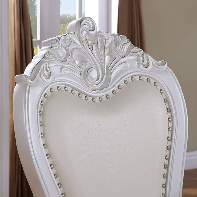Chaise d'appoint Lohey (ensemble de 2), Blanc, Blanc