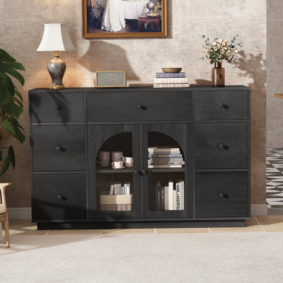 Tall Arched Kitchen Pantry With Rattan Doors, Adjustable Shelves And Dual Drawers For Flexible, Breathable Storage Solutions
