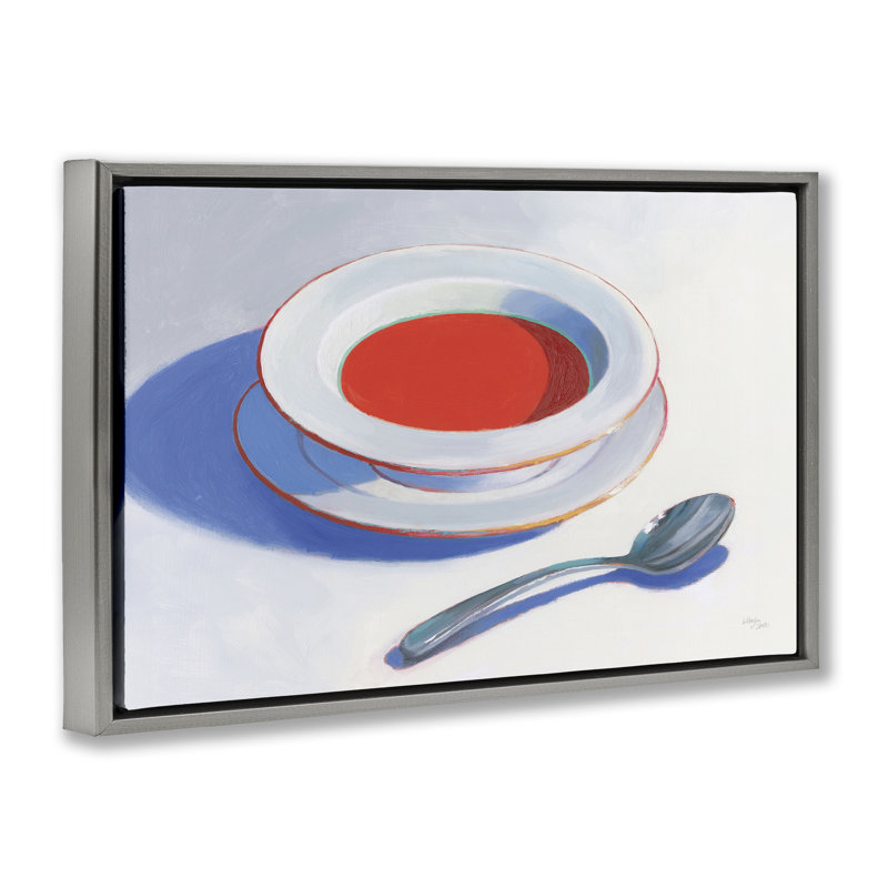 «Soup Du Jour», toile grise encadrée par Wellington Studio, Cadre flottant gris lustré, H 21 po x l 31 po