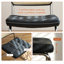 Ensemble de 2 chaises d'appoint de style Mid-Century avec dossier en rotin tissé et sièges en similicuir, noir classique