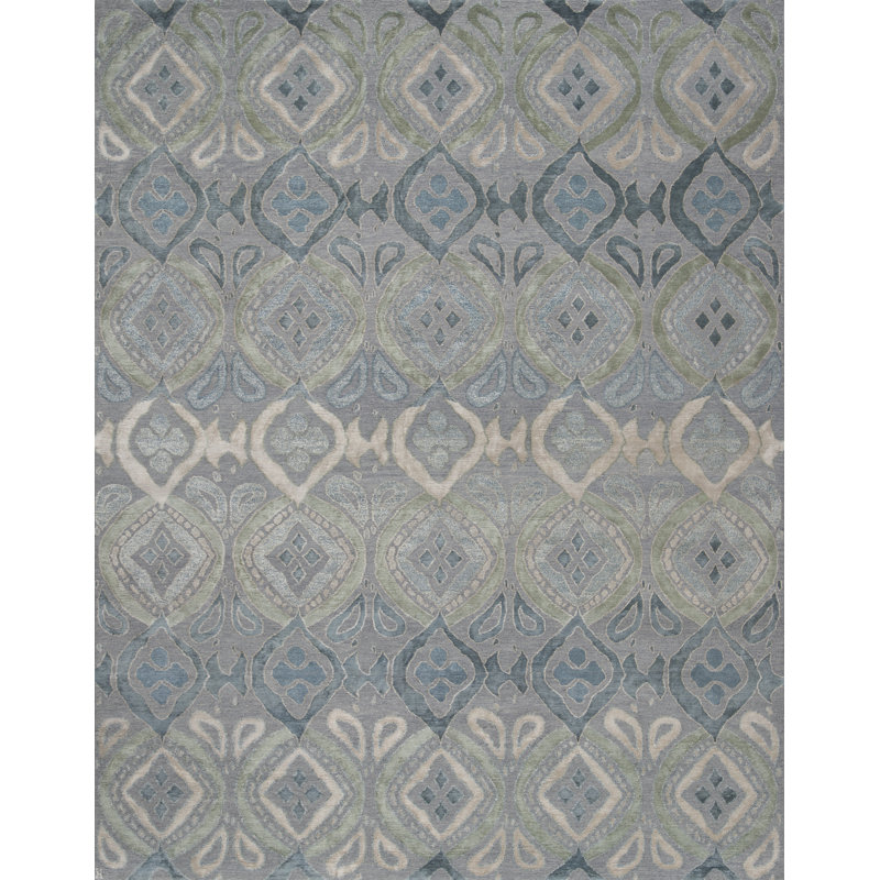 Bali Geometric Area Rug in Blue, Rectangle 3' x 6'