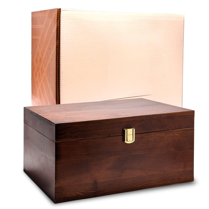 Boîtes-cadeaux en bois - grande boîte à souvenirs pour souvenirs, boîtes décoratives avec couvercles, boîte en bois avec couvercle à charnières, boîtes en bois, boîte de rangement avec couvercle, boîte de rangement (brun chocolat)