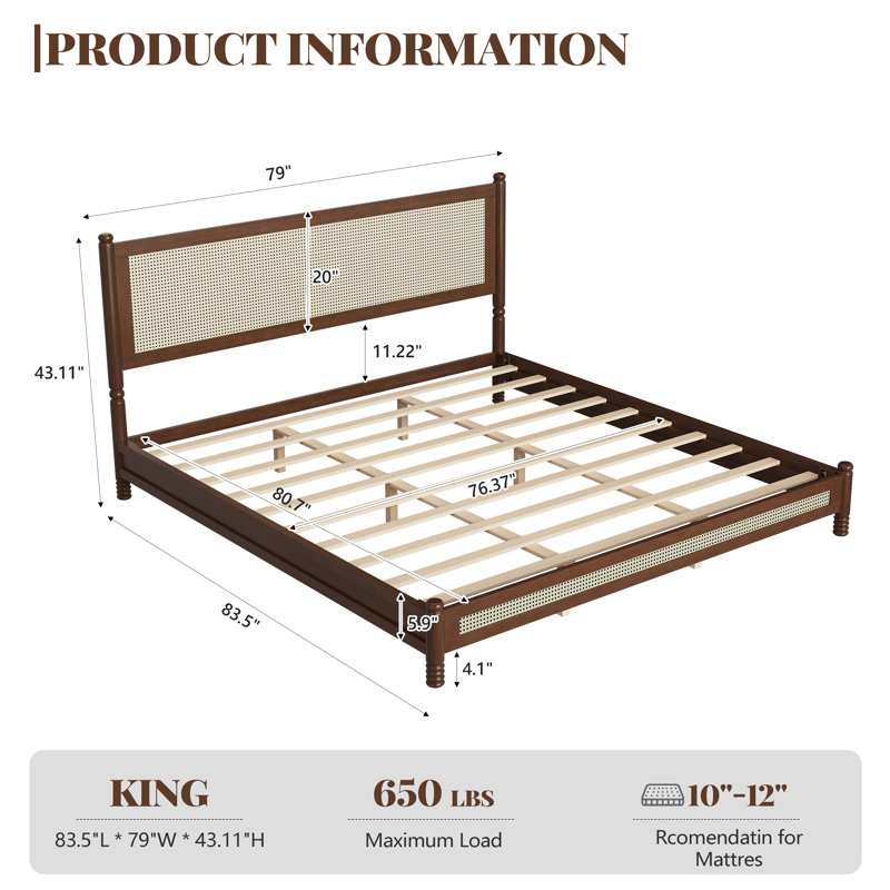 Bed, King, Walnut