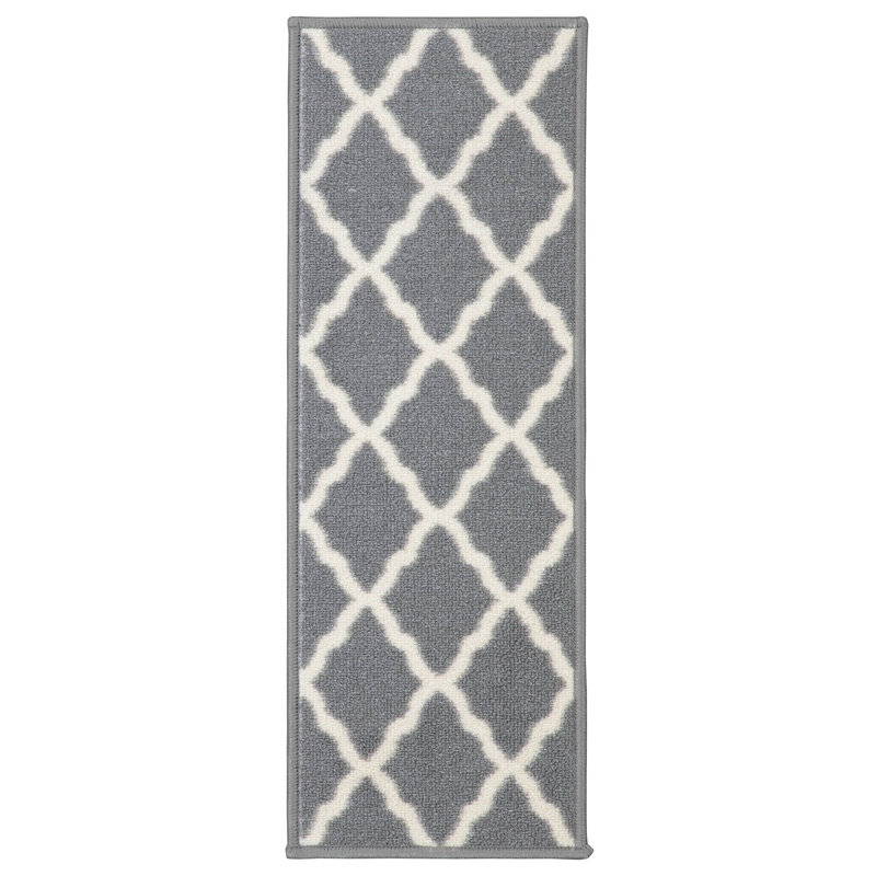 Tapis d'escalier Glamour Ottomanson , Gris, 7, Rectangle 8,5 po x 2 pi 2 po