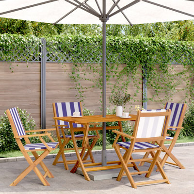 Maney Solid Wood Armchair Folding Chair Set