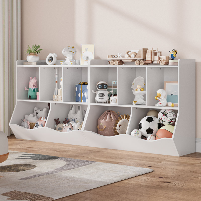 Kids Bookshelf and Toy Storage Organizer - Multi-Shelf Wooden Bookcase with Cubbies – Ideal for Bedroom, Playroom, Nursery, Hallway, School - Sleek & Versatile