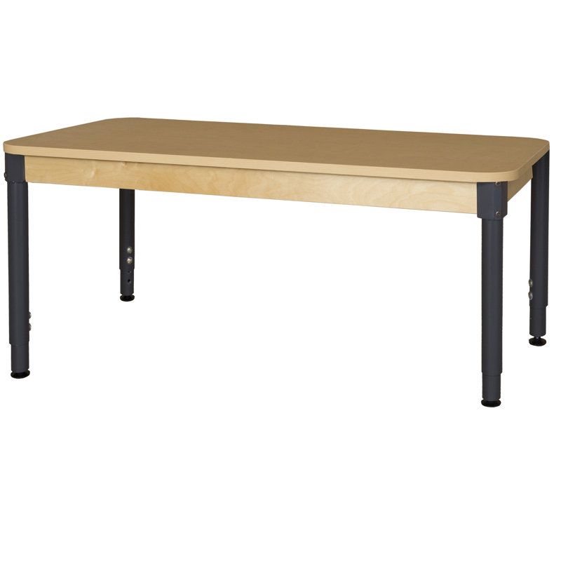 Natural Wood Adjustable Rectangle Activity Table with Laminate Surface