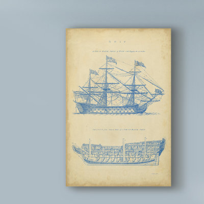 «Vintage Ship Blueprint» par George Chambers - impression sur toile tendue