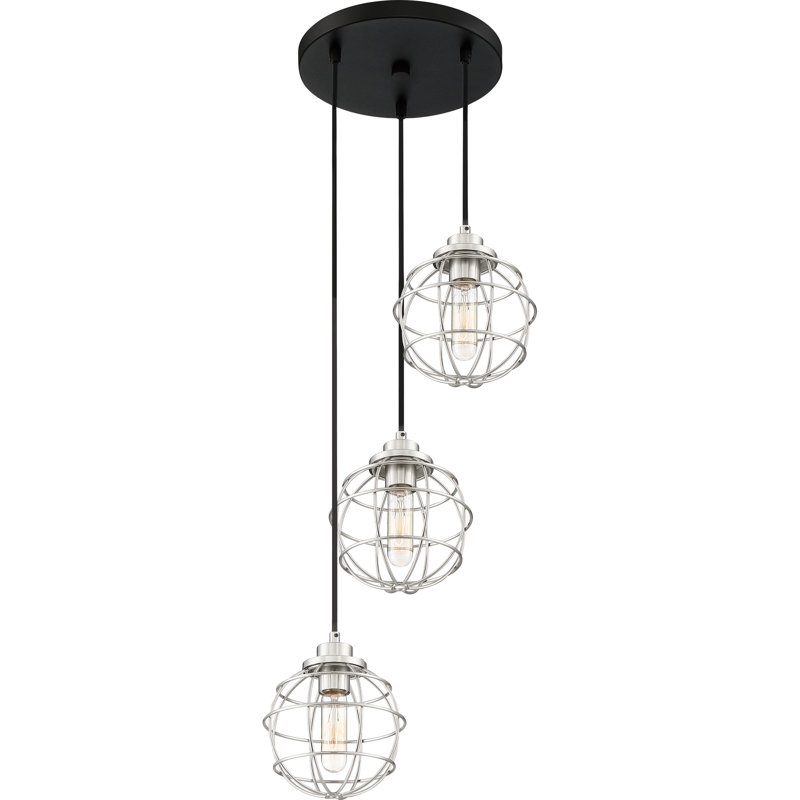 Luminaire suspendu sphère 3 lumières grappe Cleland