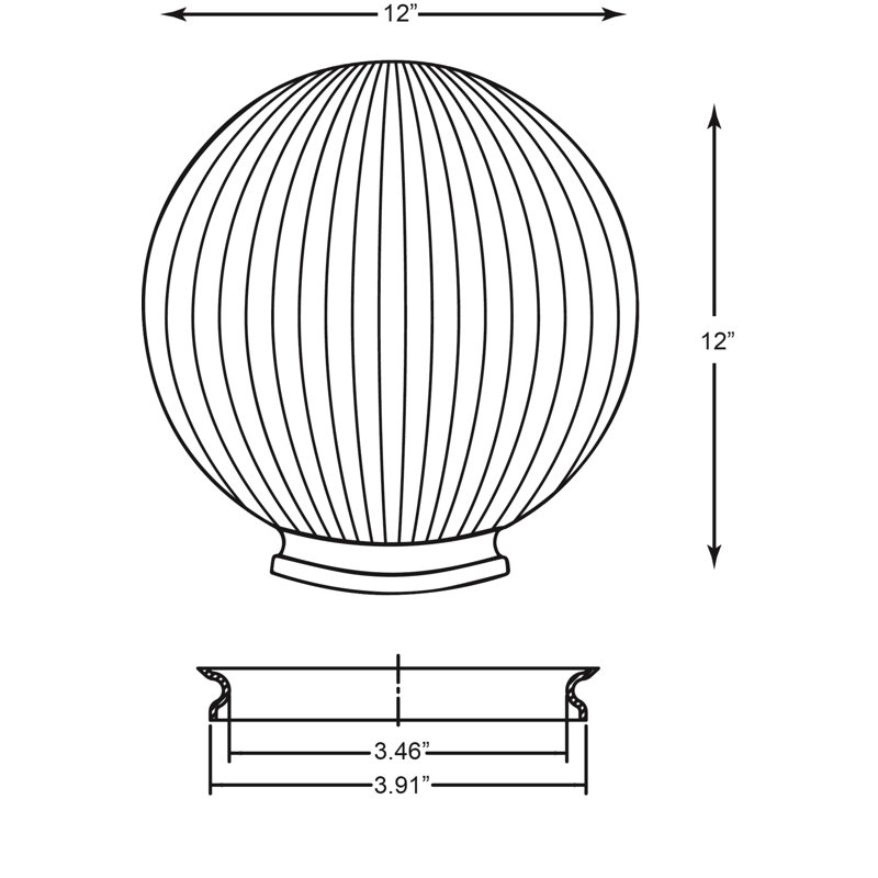 Acrylic 12" Clear Modern Outdoor Globe Light Fixture